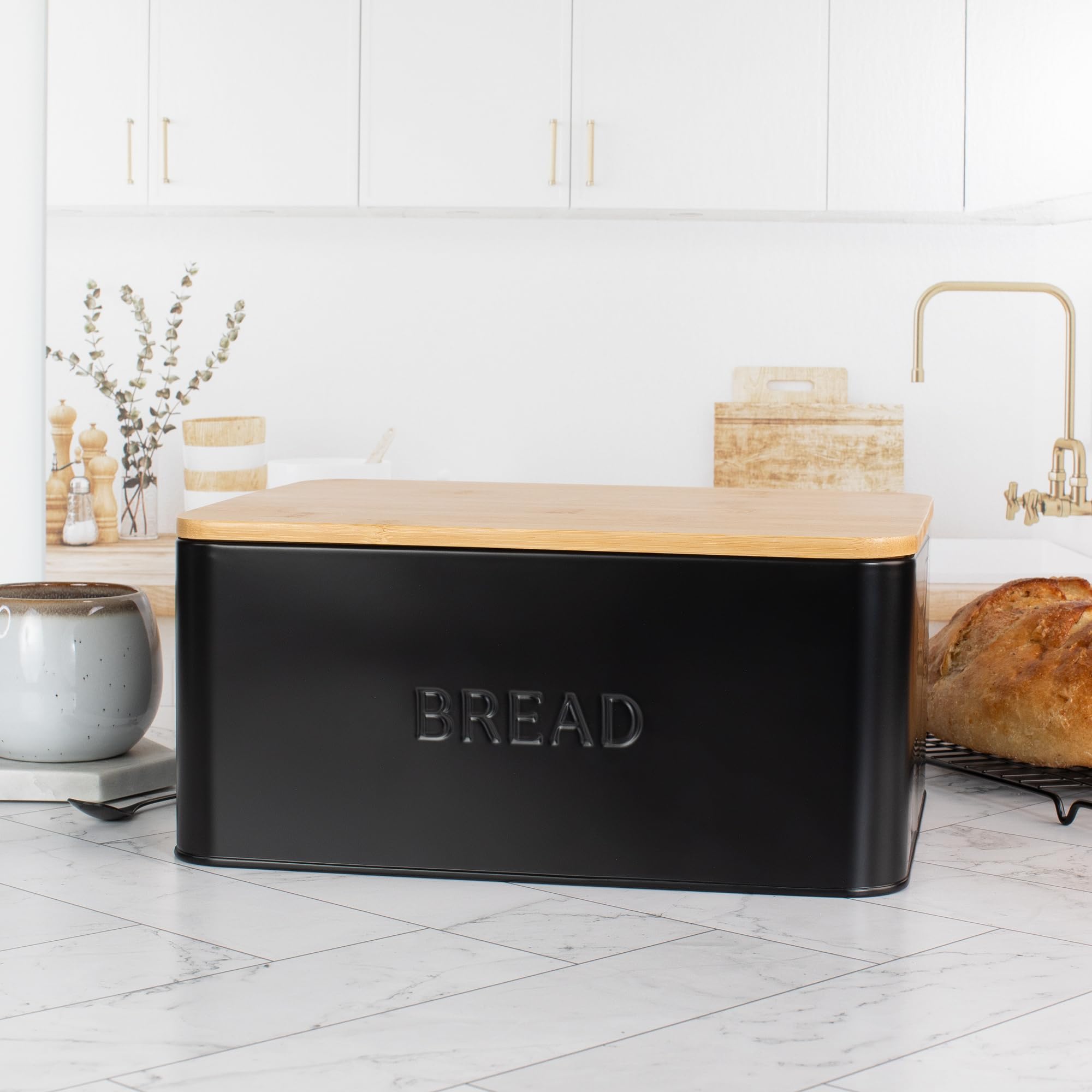Amazon.com: ZICOTO Beautiful Bread Box With Wooden Lid For Your